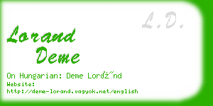 lorand deme business card